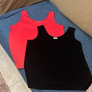 reddish orange and Black Tank Tops with compression Sz 2 Chico’s  excellent cond